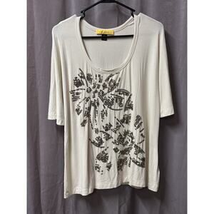 St John collection tan sequins top women's size XL Casual Top Street Wear